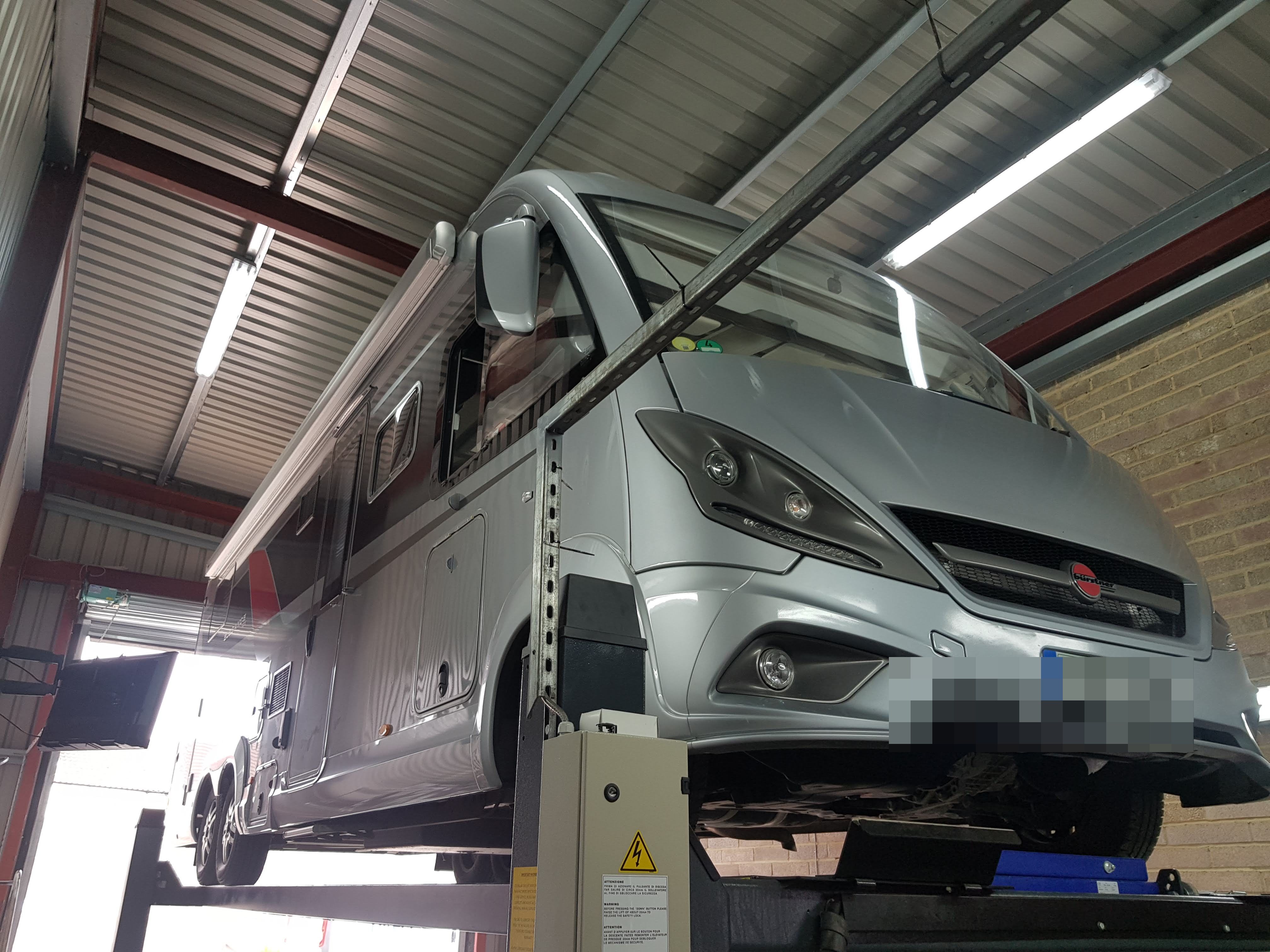 Underbody inspection on a motorhome MOT