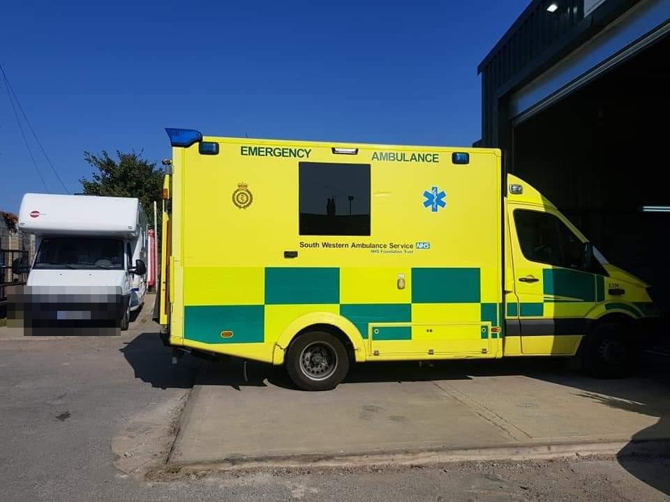NHS emergency ambulance in for testing